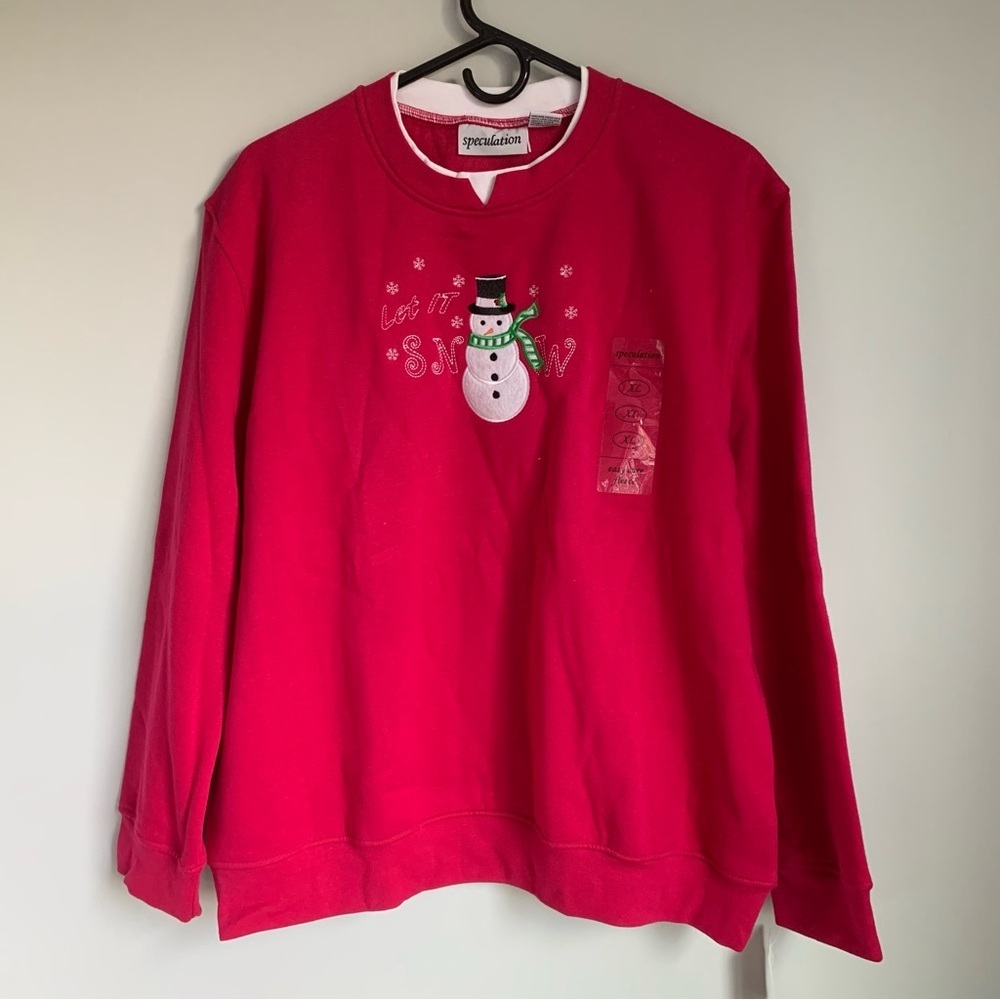 NWT Vintage Speculation Red Sweatshirt Snowman